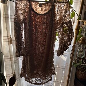 WinWin Lace Tunic in Brown